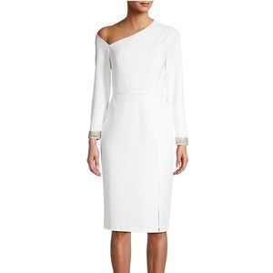 White asymmetrical cocktail dress size 4 brand new